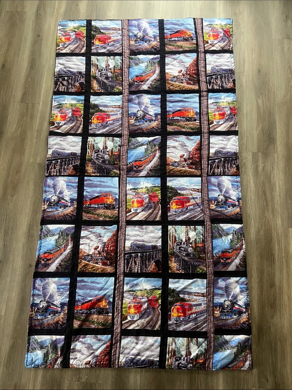 Handmade Train Quilt